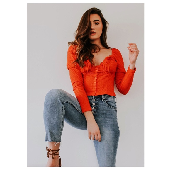 FREE PEOPLE BOHO LONG SLEEVES BUTTON DOWN TOP A2C - Picture 10 of 16